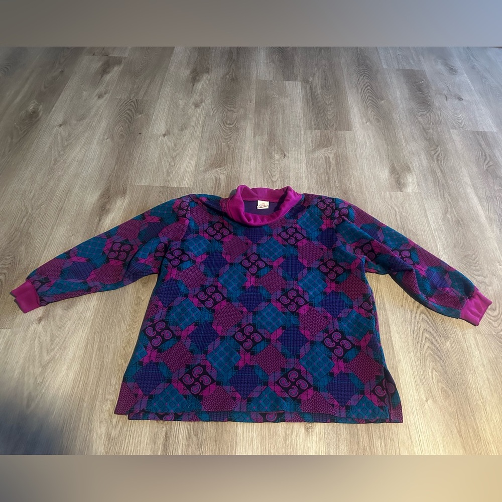 80s Vintage Paisley Sweater Womens size Large